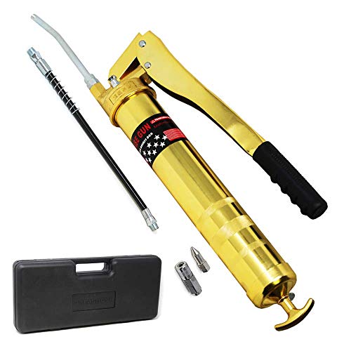 Toolman Heavy duty standard lever grease gun with Heavy Duty Reinforced Flex Hose