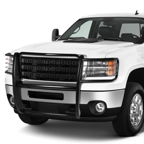 Image of DNA MOTORING GRILL-G-080-BK Mild Steel Front Bumper Brush Grille Guard Compatible with 11-14 Sierra 2500HD /3500HD