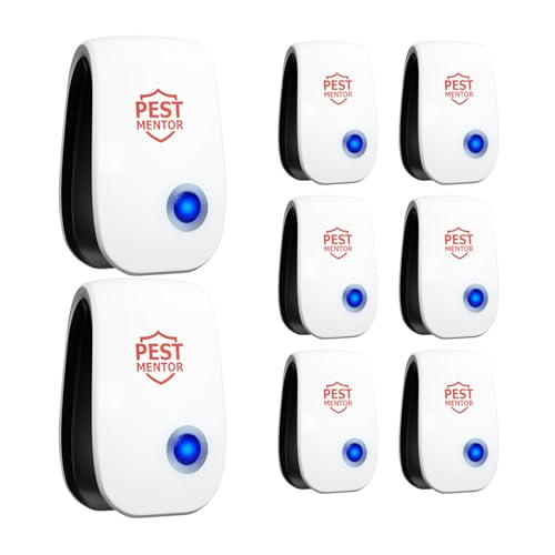 Ultrasonic Pest Repellent Indoor 8 Pack Insect Repellent, Pest Control, Ultrasonic Plug in for Cockroaches, Mouse, Bugs, Mosquito, Mice, Spider, Ant, Rodent Repellent, Silent, Energy-Efficient