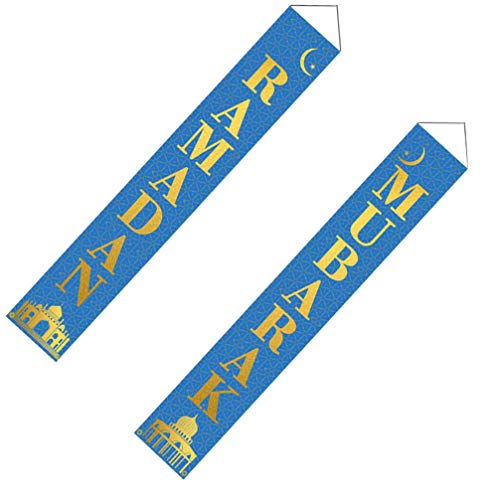 NUOBESTY 1 par de bandeiras decorativas de festa para casais muçulmanos Eid decorações para porta