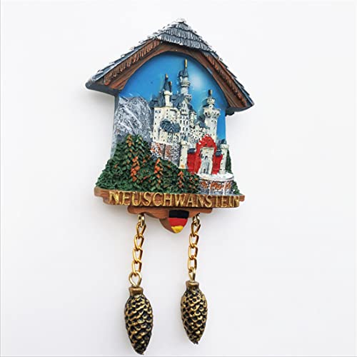 Imán Decorativo Neuschwanstein 3D Reloj Cucú 7x12 cm miniatura 4