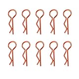 Garneck 20pcs Orange R Shape Spring Cotter Pins Clip for Rc Car Body Shell, Model Truck Fastener Replacement, Sturdy Retaining Pins for Hobby and Industrial Use