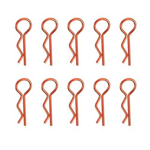 Garneck 20pcs Orange R Shape Spring Cotter Pins Clip for Rc Car Body Shell, Model Truck Fastener Replacement, Sturdy Retaining Pins for Hobby and Industrial Use