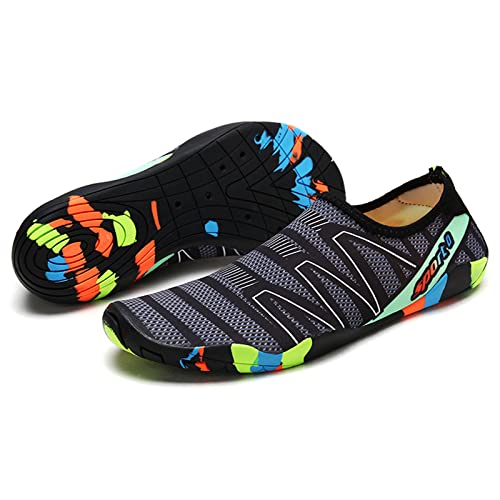 Escarpines Hombre Mujer Zapatillas de Agua Playa y Piscina Barefoot Calzado Minimalista Zapatos Pies Descalzos Water Shoes Calcetines Natacion para Actividades Acuáticas(2# Gris, 43 EU)