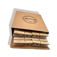 40 x Bamboo Wooden Pegs by RustiK, Strong, Large Clothes Pegs for Washing Line, Laundry, Craft, Woodcrafted.