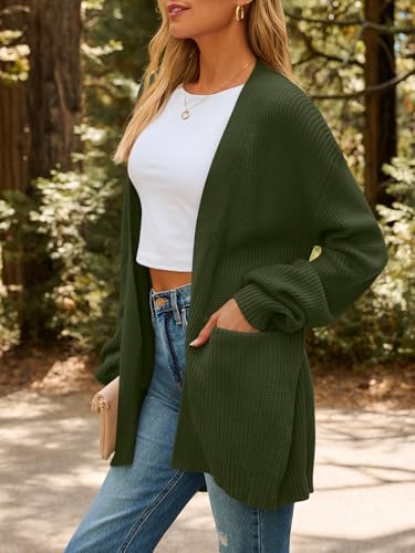 Image of LILLUSORY Womens Oversized Cardigans Soft Knit Cardigan Sweater with Pockets
