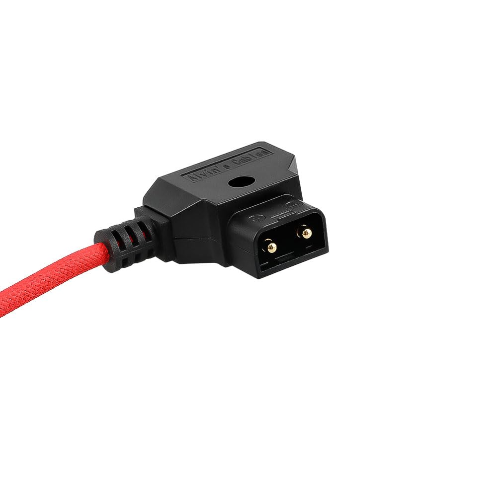 Alvin's Cables D-Tap auf drehbaren abgewinkelten 0B 2-Pin Stecker für Blackmagic Pyxis 12K | SmallRig, geflochtenes ultraweiches rotes Kabel 15cm