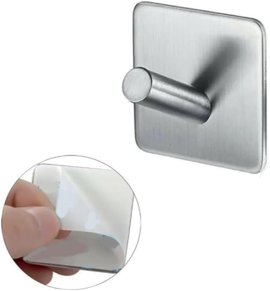 Kit 4 Ganchos Inox Adesivo Reforçado Parede Suporte Multiuso Para Banheiro, Quarto e Cozinha - LOJA ROCCAMARE