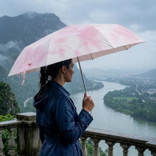Image of HomeCloud Magic Umbrella Windproof, Sunproof & Rainproof with Sturdy Steel Shaft & Wrist Straps | Secret Blossoms Occur with Water Magic Print | Easy to Hold & Carry | Umbrella for Women, Men & Kids