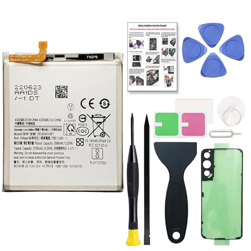 MAXSHARKS New Cellphone Replacement Battery Compatible with Galaxy S22 SM-S901U/U1/B/F EB-BS901ABY, with Toolkit & Repair Guide