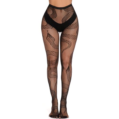 Women Fishnet Stockings Plus Size Snake Sheer Pantyhose Elastic Slim Fit Stockings Socks Tights3