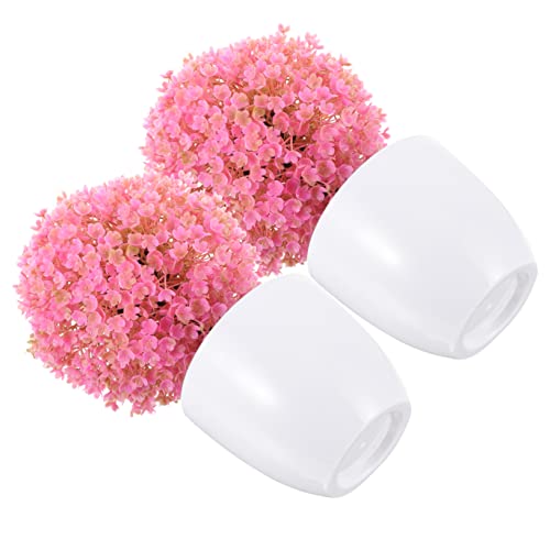 Cabilock 2pcs Simulated Potted Plant Indoor Bonsai Houseplants Live Indoor Artificial Faux Potted Plant Fake Plant for Desk Fake Potted Plants with Fake Plants Faux Plants Iron Wire
