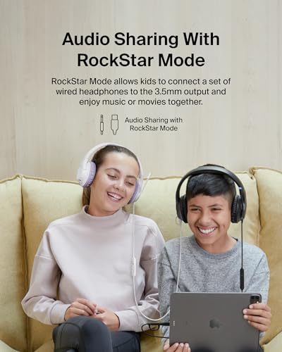 Image of Belkin SoundForm Inspire Wired Over-Ear Headset for Kids, Online Learning & Travel w /Built-in Boom Mic, 85dB Safe Volume Limit - USB-C & 3.5mm - Compatible w /iPhone, iPad, Galaxy & More - Black