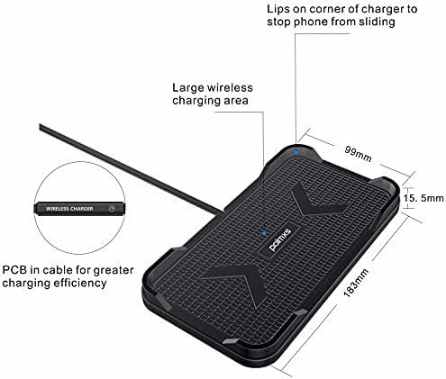 Wireless Car Charger, Polmxs 15W Fast Car Wireless Charger Pad, Non-slip Wireless Phone Charger Car Charging Mat with 36W PD & QC3.0 Car Charger For iPhone 14/13/12 Pro/11/X,Samsung S22/21/20/10+/S10