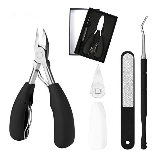 Toenails Trimmer,4PCS Professional Toe Nail Clipper for Ingrown or Thick Toenails, Toenail Cutters Nipper for Seniors