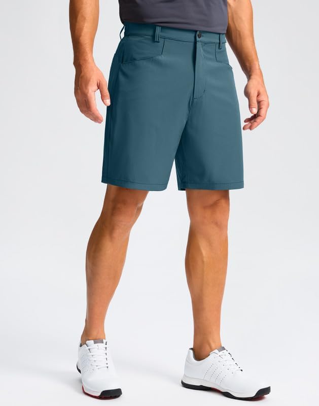 Pudolla Men's Casual Golf Shorts 7" Lightweight Stretch Flat Front Work Dress Shorts for Men with Pockets - Image 3