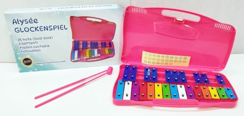 Alysée – MT25-C-PK Metallophon mit 25 chromatischen Platten, Koffer mit Griff und Schlägeln im Lieferumfang enthalten