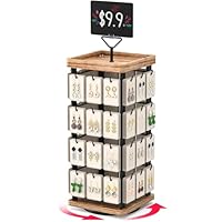 THYGIFTREE Rotating Earring Display for Vendors, Jewelry Display Stand for Selling, Necklace Display Stands Earring Cards for Selling Bracelets, Jewelry Towers (Natural Wood)