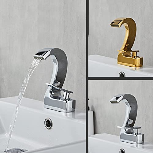 Grifo de cascada monomando para eliminar salpicaduras en el lavabo 3