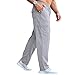 CTU Mens Fashion Baggy Sweatpants Lightweight Workout Cargo Sweatpants Athletic Pants Open Bottom Joggers with Pockets Lightgrey