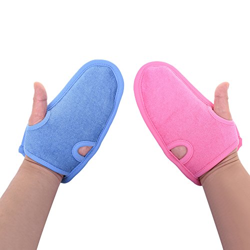 Kloud City 2PCS Exfoliating SPA Shower Bath Gloves, Massage Scrubber Beauty Wash Gloves for Men and Women, Unisex Adult