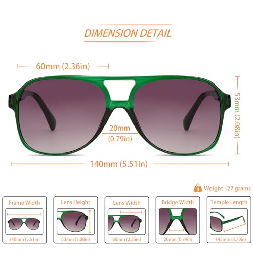 Image of Freckles Mark Vintage Retro 70s Sunglasses for Women Men Classic Large Square Aviator Trendy Glasses
