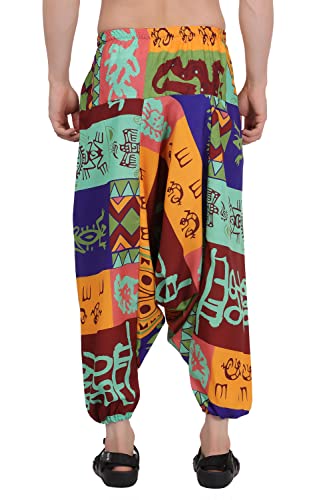 Image of Whitewhale Men's Cotton Solid Harem Pants Yoga Trousers Hippie Pant