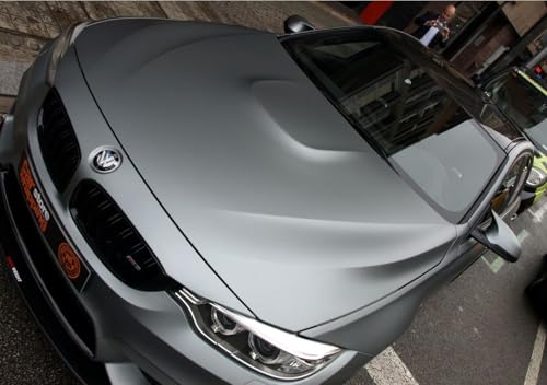 Image of WISDOM Silver Metallic Vehicle Wrap Vinyl matt Finish Easy Apply Air-Release Weatherproof DIY Car & Motorcycle (Silver MATT Metallic, 20 Inch X 8 Feet)