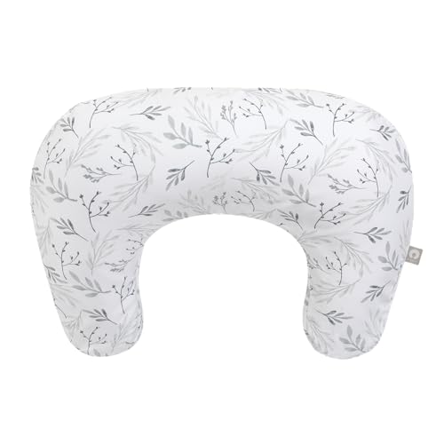Image of Boppy Nursing Pillow, Gray Gentle Leaves, Larger, Firmer, More Supportive Pillow for Breastfeeding and Bottle Feeding, Firmer Fill, Higher Lift, Larger Area Than Original Nursing Pillow