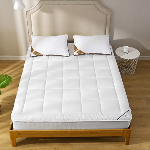 Mattress Pad Twin Xl Size With Deep Pocket Microplush Mattress Topper With Fitted Skirt Quilted Stretch Pillow Top #TOP5