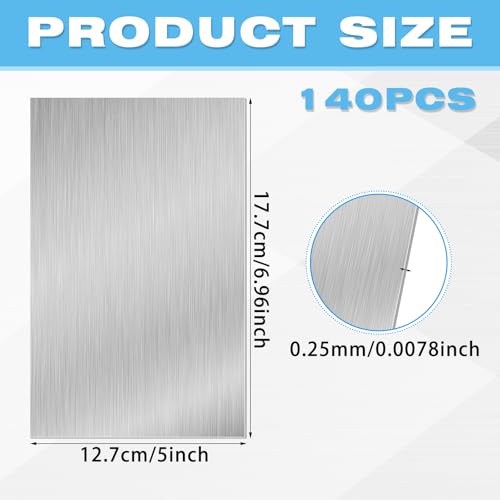 Image of Therwen 140 Pcs Aluminum Flashing Roof Sheet 5 x 7 Inch, Silver