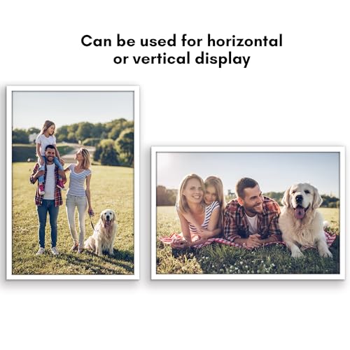 Americanflat 24x36 Poster Frame with Polished Plexiglass - Streamline Collection - Thin Border Picture Frame for Wall Display - Hanging Hardware Included - White