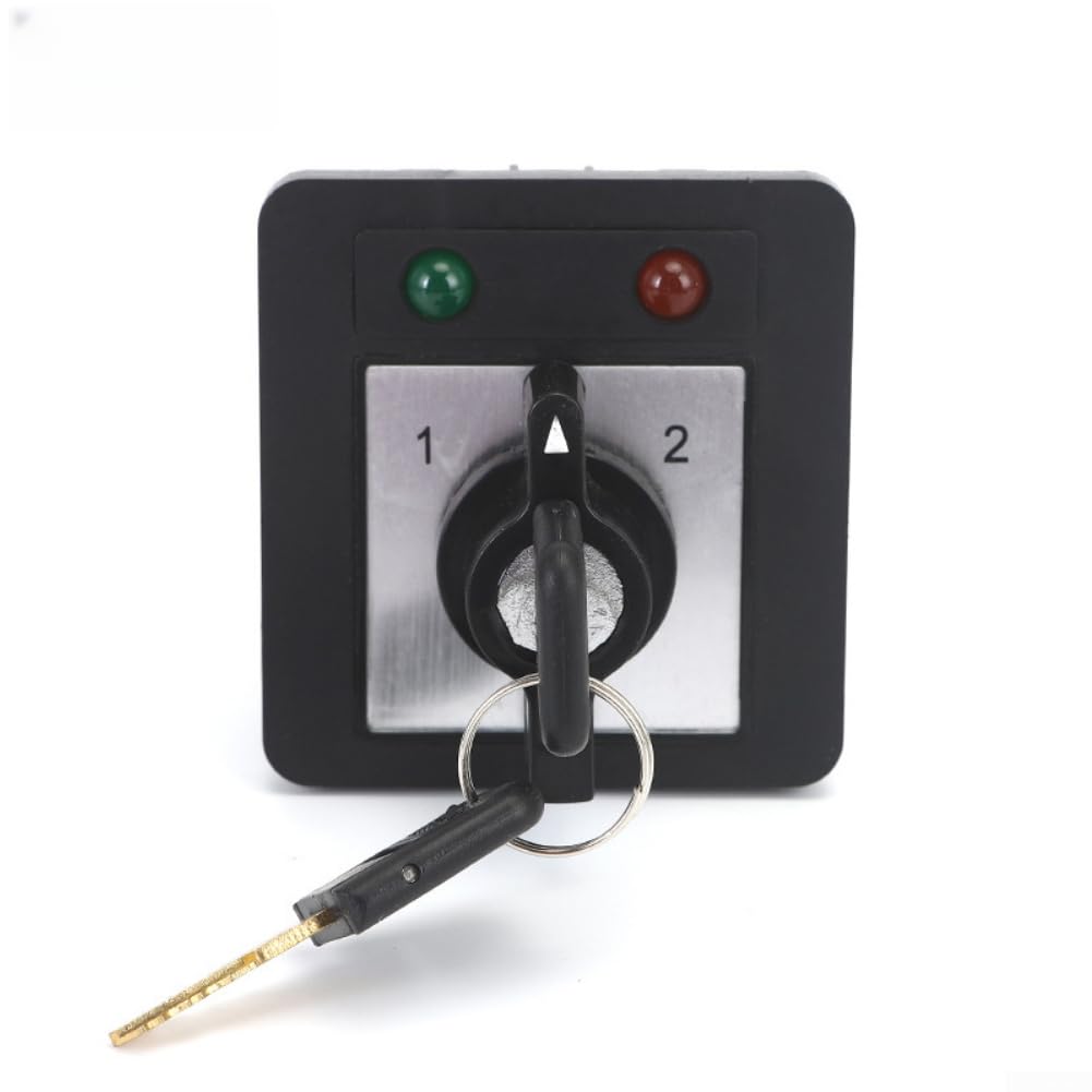Interrupteur rotatif 20 A avec 3 positions et 3 sections, interrupteur à came avec voyant lumineux et verrouillage, 440 V/660 V AC-15 DC-13 pour armoire électrique et industrie et installations