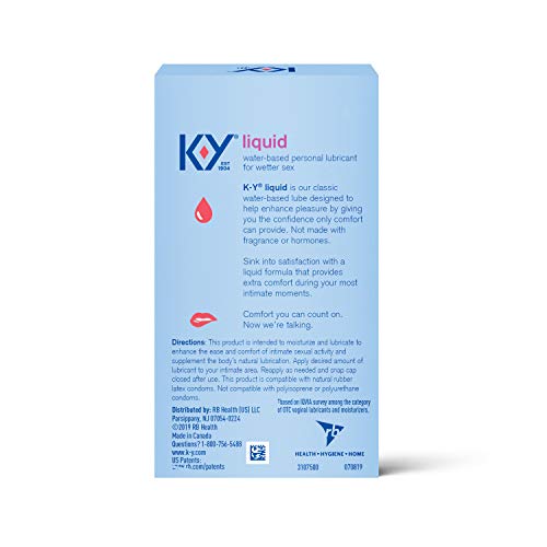 K-Y Liquid Water Based Personal Lubricant, 2.5 oz (Pack of 2) - Thumbnail 6