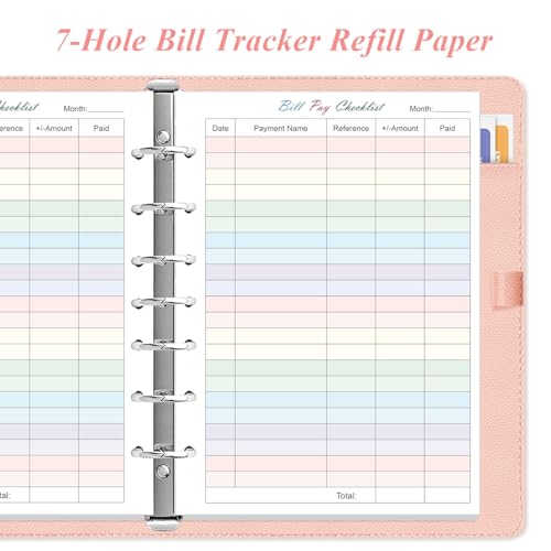 Papel de recambio mini de 7 agujeros con control de pagos mensuales 50 hojas 3