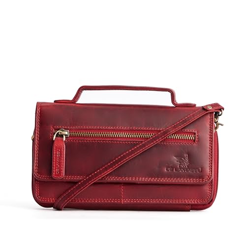 Sac bandoulière en cuir véritable Marina, l'élégance d'un portefeuille RFID haute protection