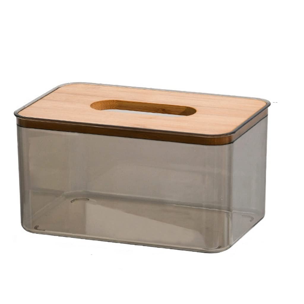 Napkin Tissue Holder Extractable Toilet Paper Box Table Paper Box for Bathroom Kitchen Office Storage Organizer (Color : Brown Transparent Size : Medium) (Brown Transparent Medium)