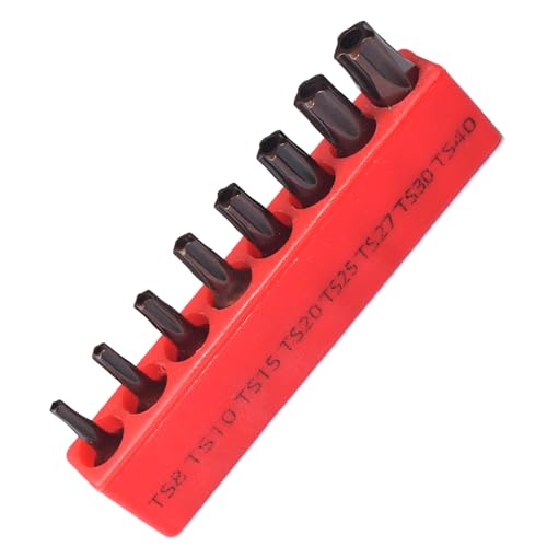 8-Piece 5 Point Torx Security Screwdriver Bit Set TS8-TS40 1-inch Long