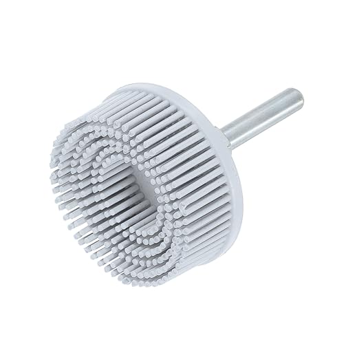 Image of HARFINGTON Bristle Disc 2 inch 120 Grit R-Type Abrasive Brush Coarse Bristle Disc Deburring Electric Disc Brush Attachment with 1 /4 inch Round Shank Abrasive Coating Removal Disc for Metal, Gray