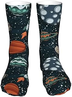 456 Socks Comic Space Walking Socks Wicking Work Socks Warmer Sports Socks For Hiking Trekking Work,40Cm
