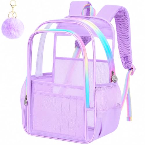 Image of AGSDON Clear Backpack, Heavy Duty Transparent Bookbag, See Through PVC Backpacks for Women Men