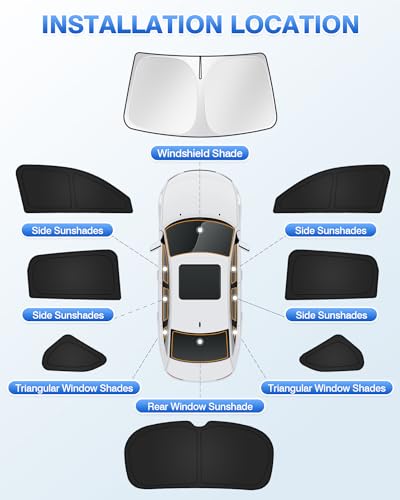 Image of Canvcle Sunshades for Honda HRV 2023-2025 2026 HR-V Accessories Windshield Sun Shade Side Rear Window Shade Cover Sun Visor Shield Privacy Protection Keep Vehicle Cool Black 8PCS