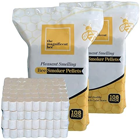 The Magnificent Bee Smoker Pellet, Natural Hive Beekeeping and Beekeeper Accessories for Honey Bees, Clean and Natural Burning, Pleasant Smell for Outdoor Use | USA Brand (216 Pack) Cover
