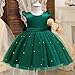 NNJXD Princess Girl Birthday Party Dress Bowknot Kids Dresses Flower Wedding Gown 2070 Green (6Y) 5-6 Years