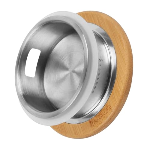 SWETRACE Coperchio di Chiusura in Acciaio Inox e bambù Filtro in Silicone per Brocca e Teiera, Resistente al Calore, Sostituibile, Adatto per Infusione tè e Acqua Fredda, Accessorio Cucina