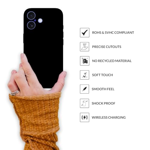 Image of SPRIG Compatible with iPhone 16 Premium FlexTone (TPU) Back Cover Drop Tested Shock Proof Mobile Case for Men, Women, Boys and Girls with Camera Protection (Black)