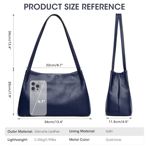 Image of Kattee Genuine Leather Purse and Handbag for Women, Soft Hobo Bag