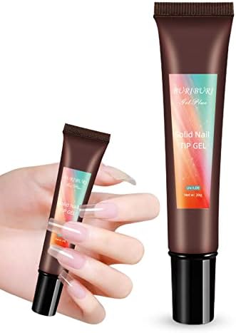 Sedbuwza Solid Nail Glue Gel 20ml, Nail Tips Glue Gel for Acrylic Nails Extension, Adhesive Nail DecorationsStick 3D Rhinestones DIY Nail Art Manicure, UV/LED Lamp Required