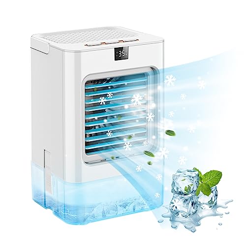 Avarmora Aire Acondicionado Portatil,Enfriador De Aire, 4 en 1 Evaporativo Silencioso Ventilador con...
