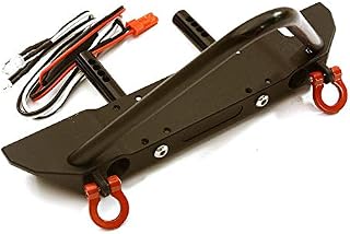 Integy RC Model C28490BLACK Realistic Front Alloy Bumper w/LED for Traxxas TRX-4 w/ 43mm Mount